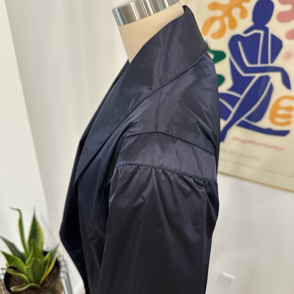 Vintage 80’s Navy Blue Nylon Trench Coat - Picture 10 of 16